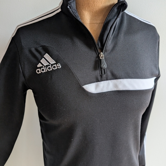 Adidas Black and White Performance Jacket with Athletic Cut - Picture 1 of 15